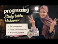 Updating study table makeover🫠✌🏻|9th prep🤕|(malayalam+english)|aesthetic🎀