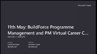 Seminar 73: BuildForce - Programme Management (Turner & Townsend) and Project Management (Mace)