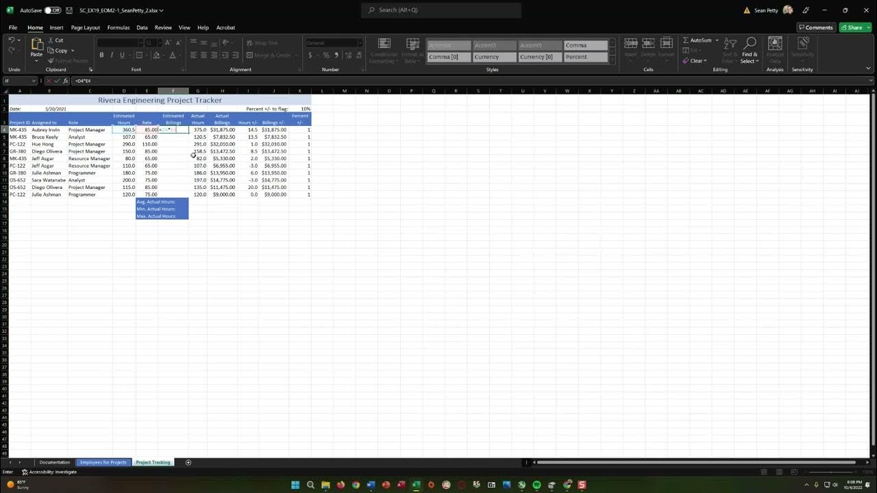 Excel Module 2 GCU Project YouTube