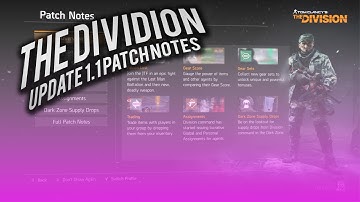 The Division: Upadte 1.1 Incursions patch notes