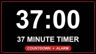 37 Minute Timer ⏱️ 4K Countdown Timer with Alarm (37:00)