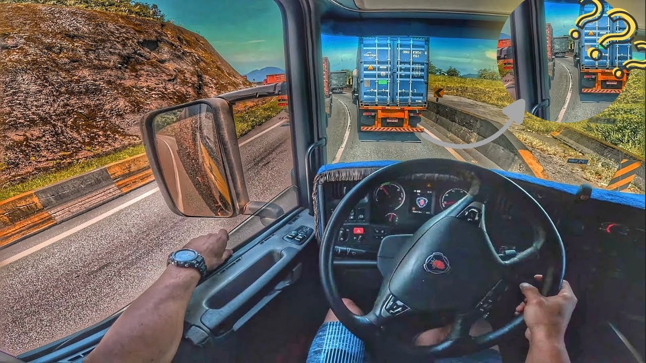 😰INICIANTE DESCENDO A SERRA DE SANTOS CARREGADO DE SOJA ⚠️