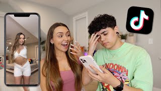 REACTING TO MY GIRLFRIENDS TikToks.. *ITS OVER*