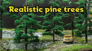 How to make realistic pine trees (scale 1/64, 1/87, 1/43 or similar)
