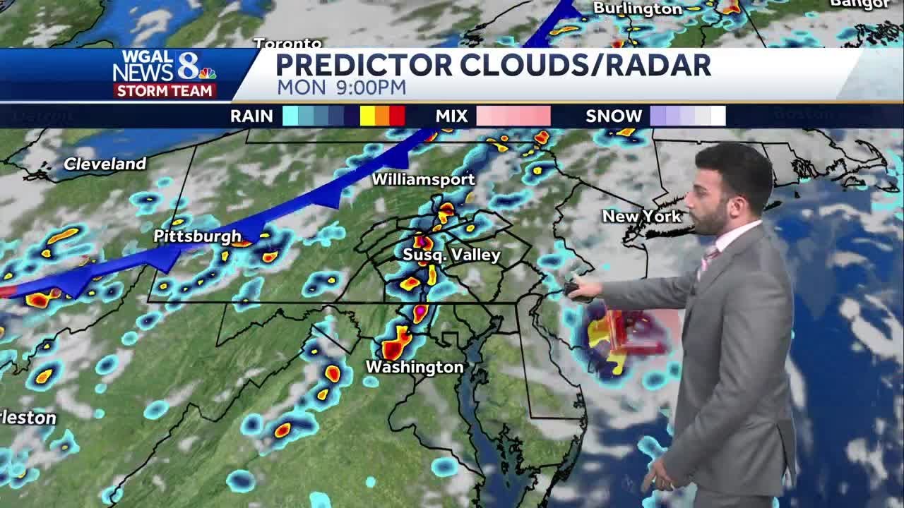 Mostly cloudy with shower & storm chances returning Monday - YouTube