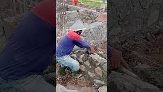 foundation stone installation work process.