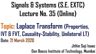 Signals & Systems | Lecture No. 35 | Laplace Transform