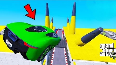 FRANKLIN TRIED IMPOSSIBLE DEEPEST GREEN TUNNEL MEGA PARKOUR RAMP CHALLENGE GTA 5 | SHINCHAN and CHOP