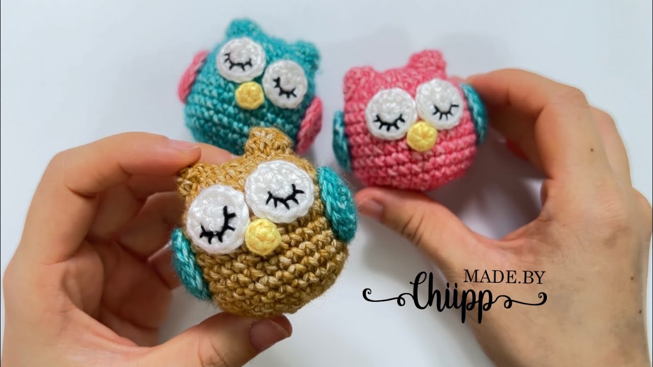Crochet owl | Móc con cú mèo làm móc treo chìa khoá trang trí-làm đồ chơi cho bé siêu dễ thương