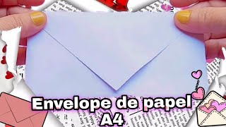 DIY| como fazer ENVELOPE DE PAPEL A4 simples e rápido-origami/sulfite