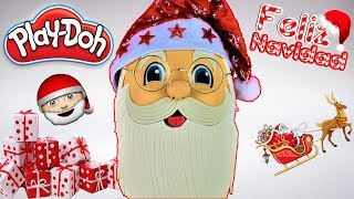 Huevo sorpresa gigante de Santa Claus o Papá Noel de plastilina play doh en español