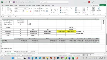 Simple Linear Regression Part 2 (Excel Demo)
