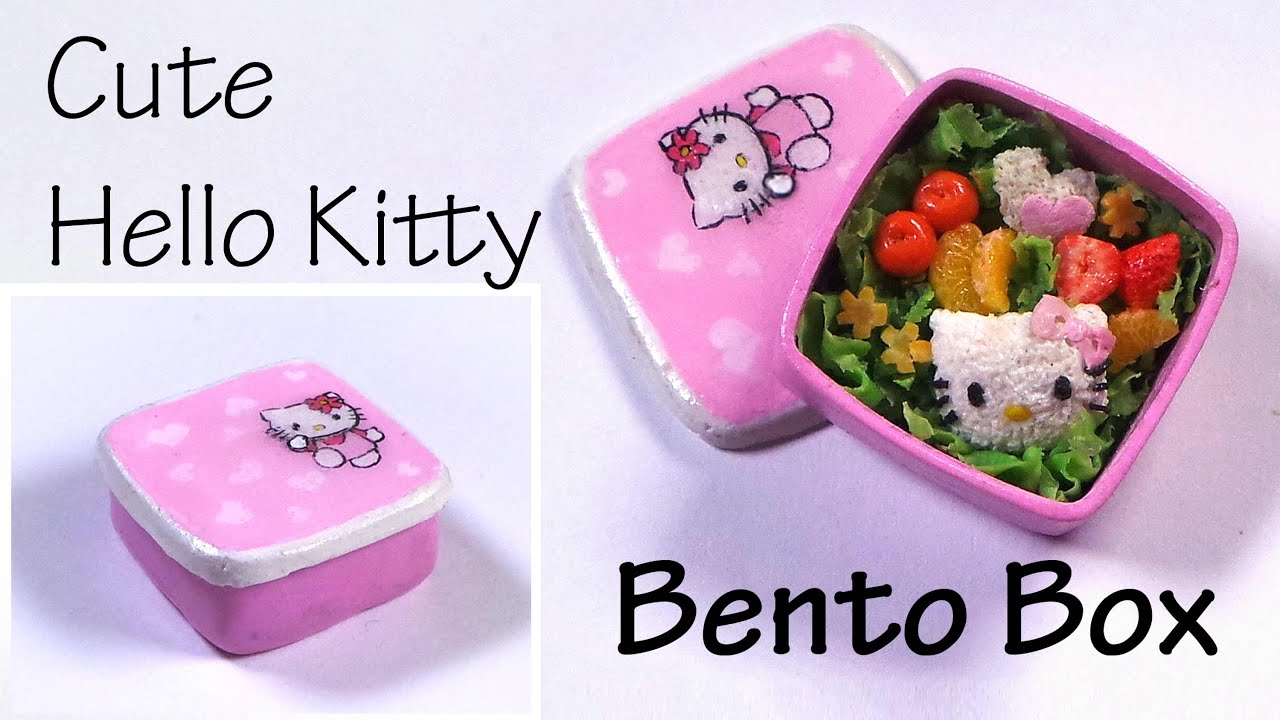 Hello Kitty Inspired Bento / Lunch Box Polymer Clay Tutorial YouTube