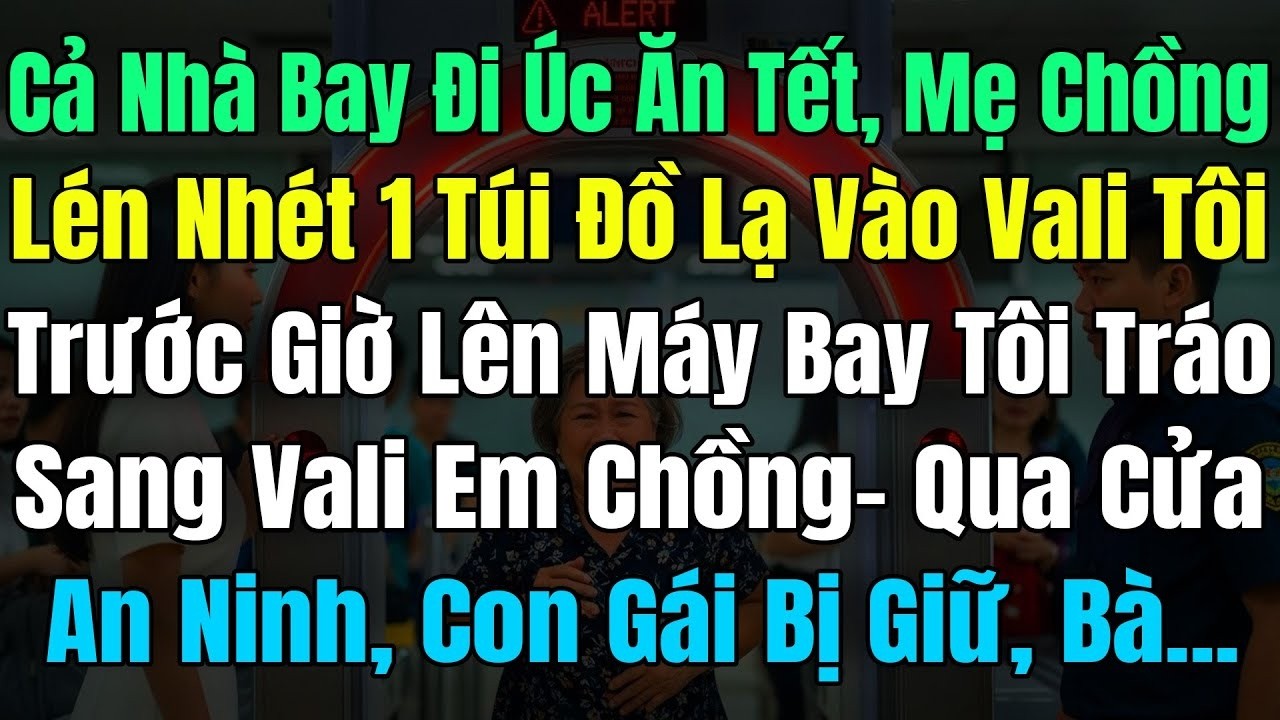 Cả Nhà Bay Đi Úc Ăn Tết, Mẹ Chồng Lén Nhét 1Túi Lạ Vào Vali Tôi, Trước Giờ Bay Tôi Tráo Vali EmChồng