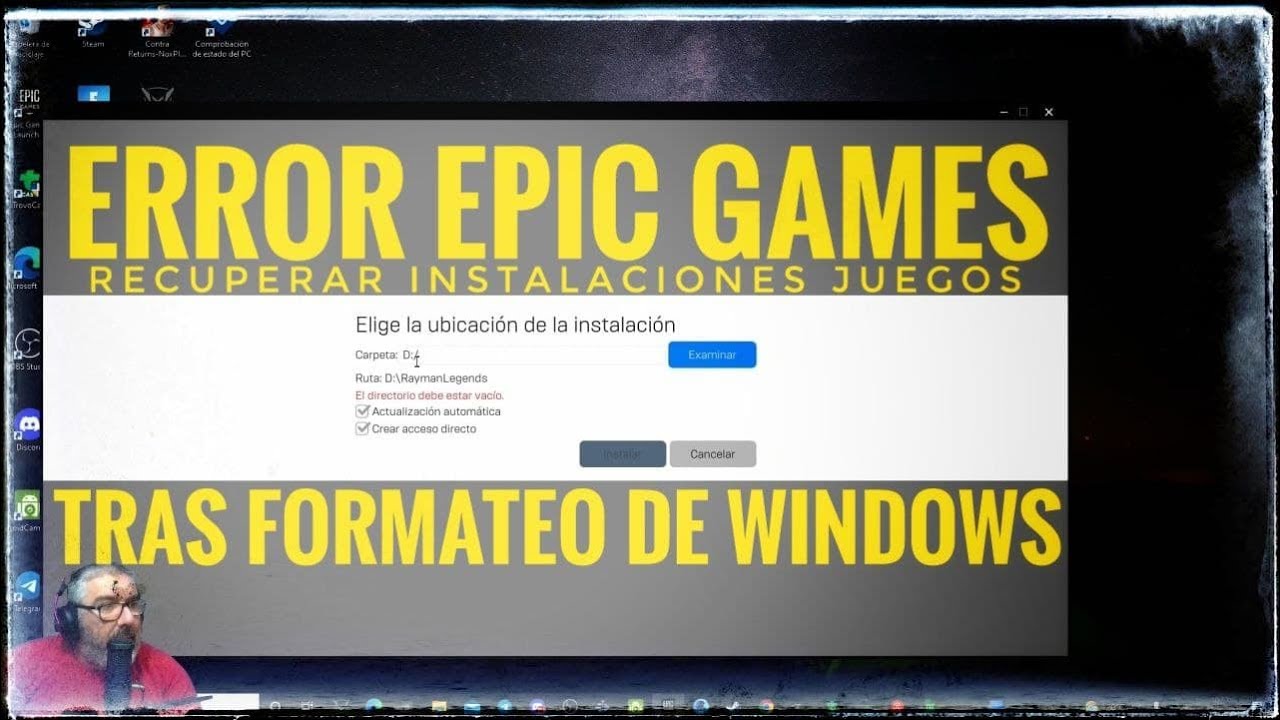 SOLUCIÓN al problema de la detección instalación juegos EPIC GAMES LAUNCHER  TRAS FORMATEO DE WINDOWS - YouTube