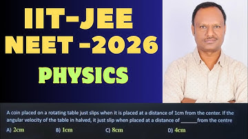 A coin placed on a rotating table just slips when it is placed at a distance of 1 cm from the center