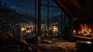 Cozy Crackling Fireplace and Howling Wind Ambience | Deep Sleep Sounds for Peaceful Winter Nights