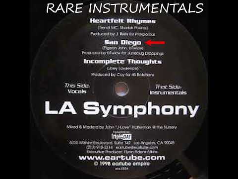 RARE L.A. Symphony Instrumentals Vol. 1 (Heartfelt Rhymes / San Diego / Incomplete Thoughts)