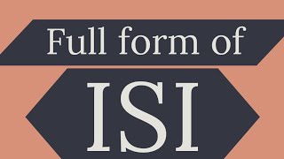 Full Form Of Isi Do You Know???जलद दख