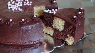 comment faire un gâteau damier / checkerboard cake recipe / كيك الشطرنج