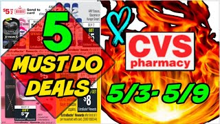 5 MUST DO CVS DEALS (5/3 - 5/9) | MoneyMakers & Bonus Deals!