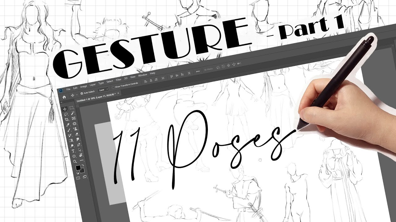 🍅 [Draw Gesture] Real time | Luyện vẽ nhanh 11 dáng người - Part 1 ...