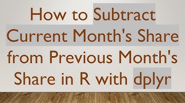 How to Subtract Current Month