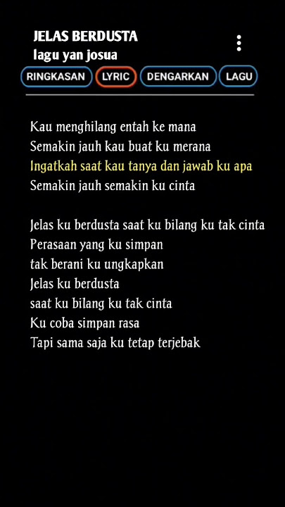 Jelas berdusta - Yan josua || lirik lagu #yanjosua #jelasberdusta #liriklagu