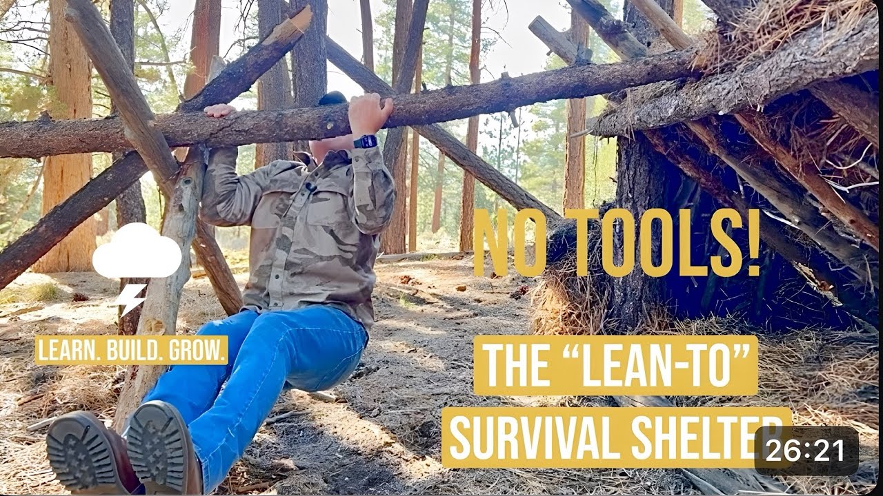 Как построить односкатную крышу для выживания без инструментов
