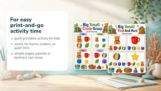 Big Small Busy Mats | Size Sorting Activities | Printable PDF | Etsy | 04