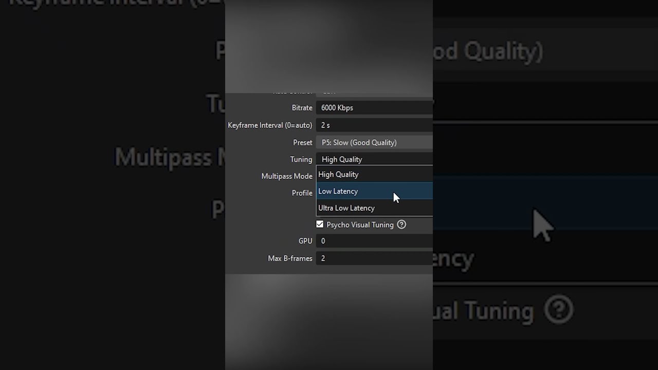 Best Encoder Settings For OBS Streaming Tuning Setting High Quality Low Latency Ultra