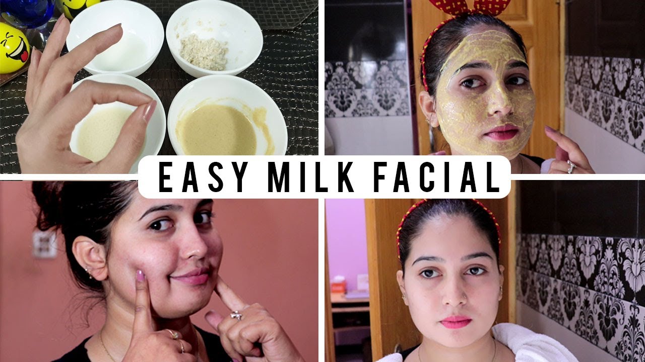 Instant Milk Facial At Home For Glowing Bright Skin Cleanser Scrub