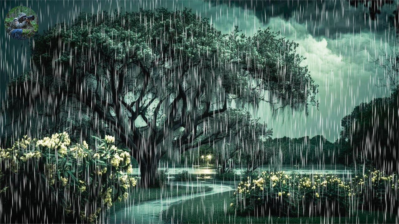 ASMR rain sounds for sleeping - The sound of rain and thunder in a ...