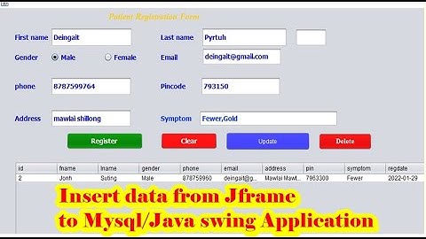 Insert data from Jrame to Mysql/how to save data from java swing to Mysql