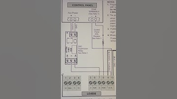 LE4000 PGM output and zone input wiring diagram