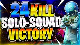 24 KILL SOLO VS SQUAD VICTORY! (Fortnite Battle Royale)