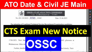 OSSC CTS NEW NOTICE | #ossc #osscexam