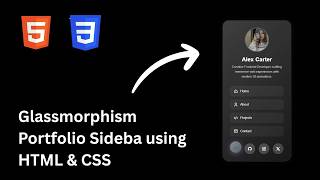 Glassmorphism Portfolio Sidebar Design in HTML CSS | Modern Responsive UI 2026 #coding