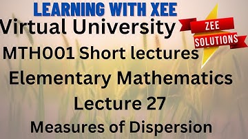 MTH001 Elementary Mathematics Short Lecture of Lecture 27 Virtual University of Pakistan