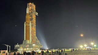 NASA rolls out massive moon rocket ahead of launch