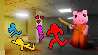 Stickman VS Minecraft: Piggy Backrooms Survival - AVM Shorts Animation