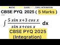 Q) If Integration ∫ ( 5 sin x + 3 cos x )/( sin x + cos x ) d𝑥 #cbse2024 #CBSE2025 #integration