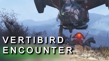 Fallout 4 Coolest Encounter | Vertibird deploys a Sentry Bot