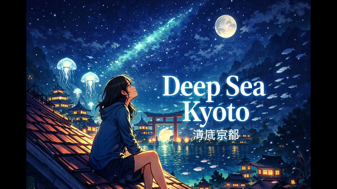 Deep Sea Kyoto Night ☕ 海底京都の夜 | Japanese Ambient Music 作業用BGM for Study / Relax / Sleep (2 Hours)