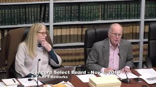 Concord Select Board - November 4, 2019