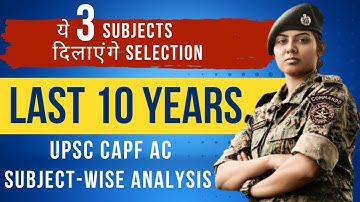 UPSC CAPF 2023: Last 10 Years Subjectwise Trend Analysis | 3 Important Subjects #capfac #capfac2023