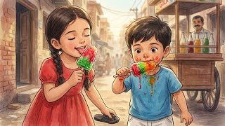 A Day in 1990s, simple Indian Childhood | buraf ky golly  golla ghanda| Nostalgic Life Ghibli asmr