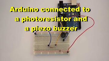 Arduino connected to a photoresistor and a piezo buzzer