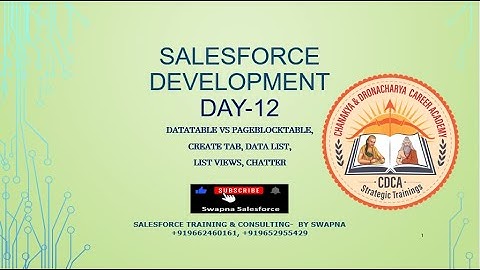 12Salesforce Development | Visualforce Tags| dataTable Vs pageBlockTable | create tab  | data list |