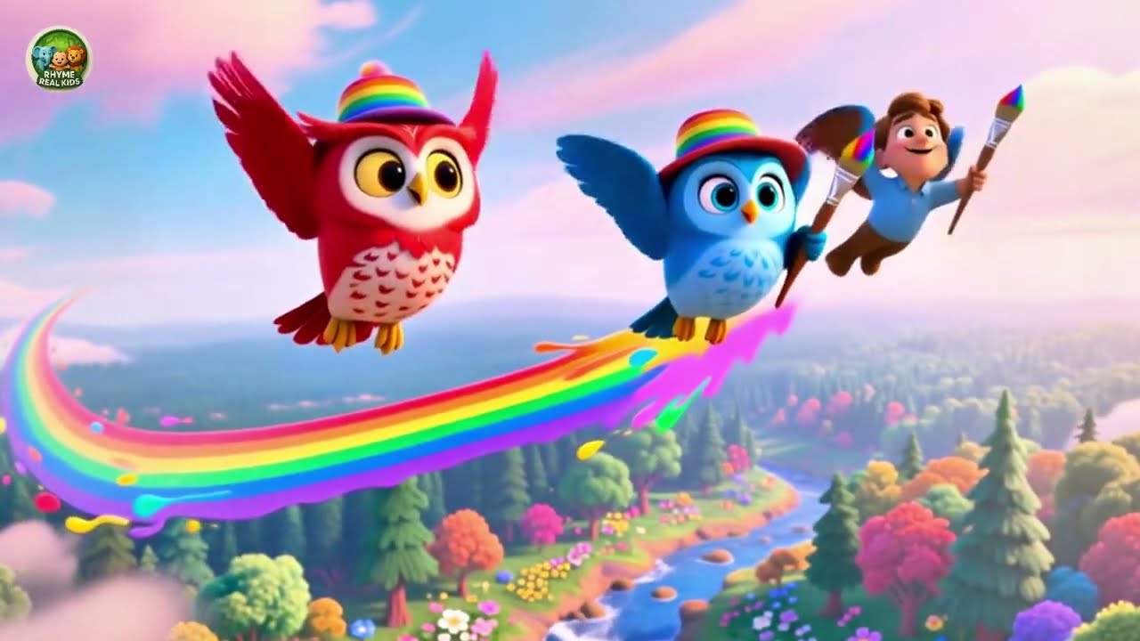 Baby Owl the Rainbow 🦉🌈 Magical Color Adventure Song for Kids | Viral Nursery Rhyme Adventure